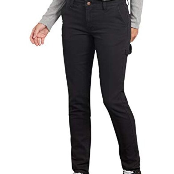 Slim Straight Carpenter Pants Stretch Duck Fabric Work Utility Classic - Picture 2 of 4